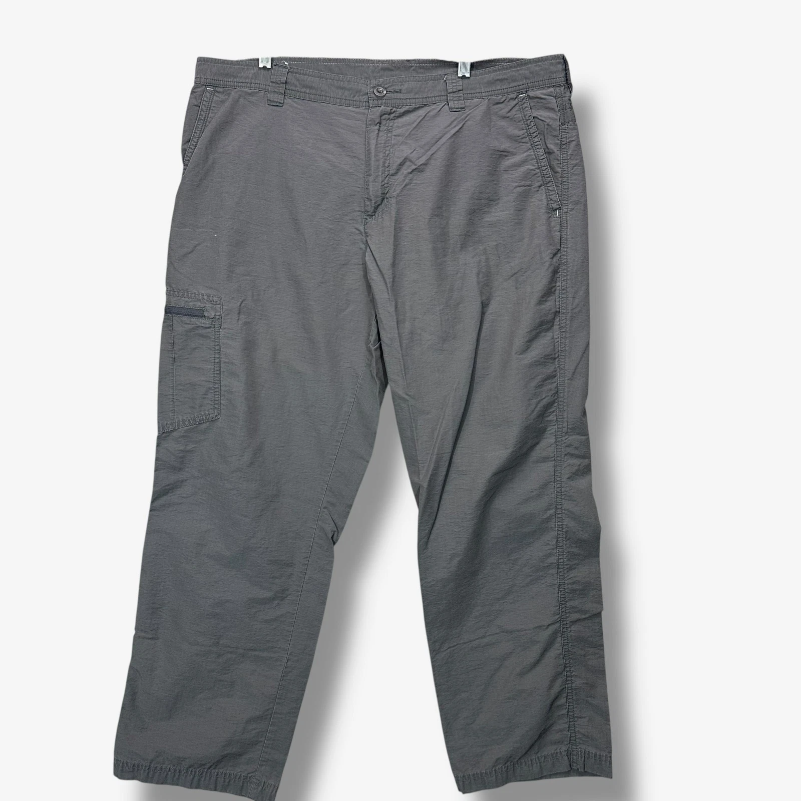 Columbia Pants Mens 40x30 Gray Cargo Outdoor Hiking Zip Pocket Lightweight Nylon