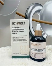 Image of NEW 50ml Biossance Squalane Copper Peptide Rapid Plumping Face Serum Anti-Ageing