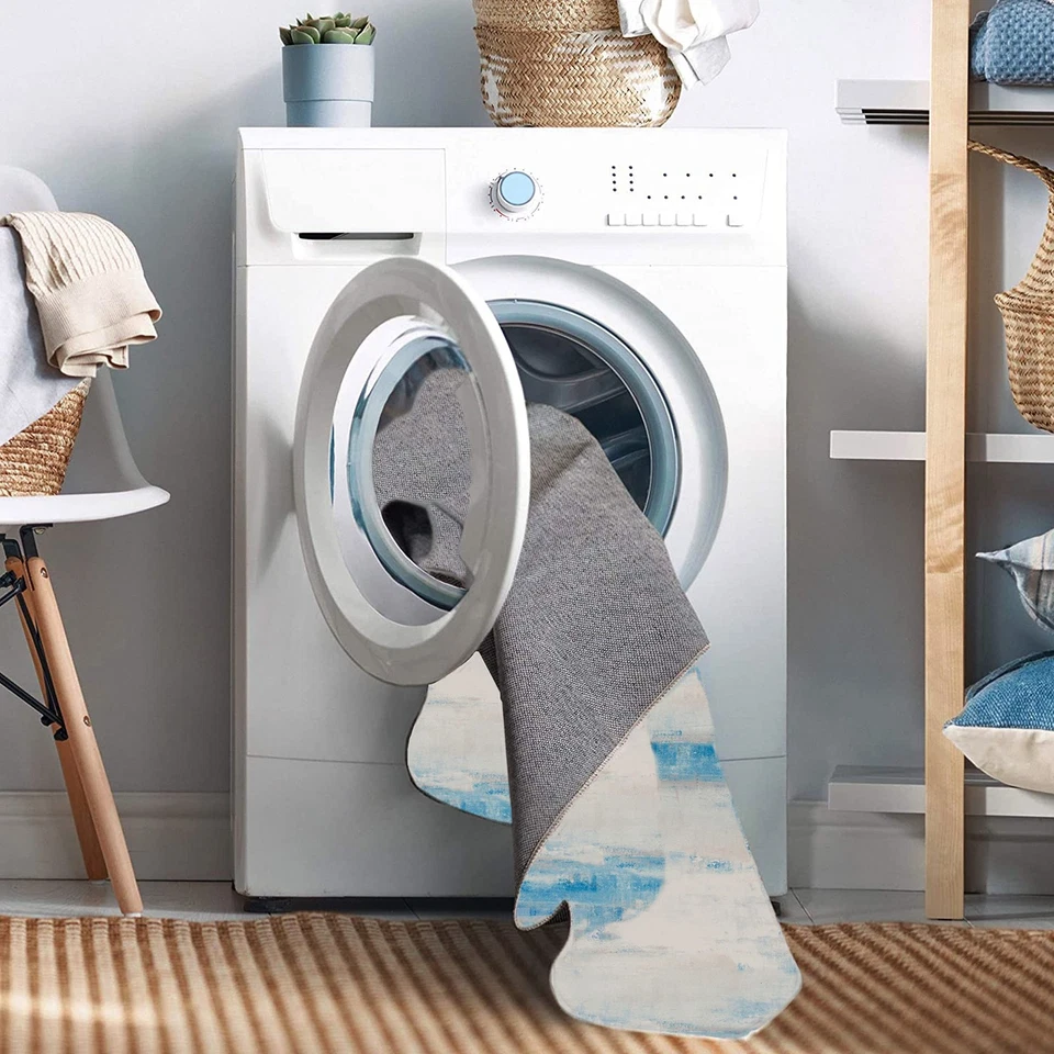 Linon Home Decor Products The Anywhere Washable Rug Cecil Ivory & Blue 2' X 8... - Image 2 of 4