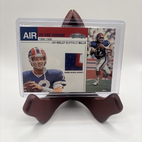 2002 Fleer Air To The Throne Card - Bills Jim Kelly Game Used Jersey 3 color