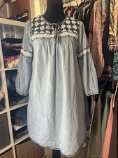 ULLA JOHNSON August Mini Dress in Chambray Size 6