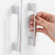 10 Pack 3-3/4 Inch Hole Centers, Polished Chrome Cabinet Pulls Chrome Cabinet...