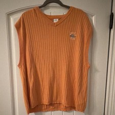 Adidas Lady Volunteers maglione pullover maglia a costine arancione senza maniche L