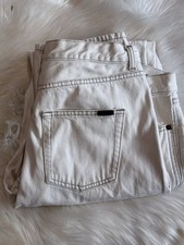 Size 32- Authentic YSL Saint Laurent D31 M/RP-MW Denim In Bone Color
