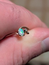 14k Yellow Gold Oval Opal And Diamond Ring