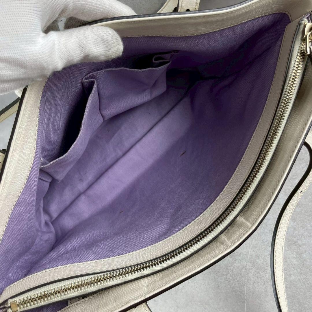 GUCCI Floral Botanical White Leather Tote Bag with Shoulder Strap Excellent thumbnail 9