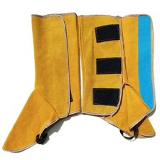 2 X Leather Long Shoes Boots Leather Welding Spats Fire Protection Shoes Foot