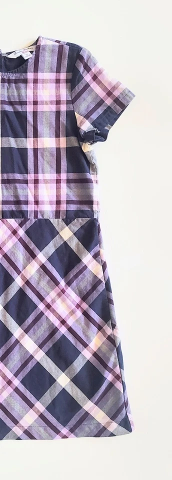 Brooks Brothers Fleece Girls Size 12 Purple Plaid Short Sleeve Dress - Image 3 of 4