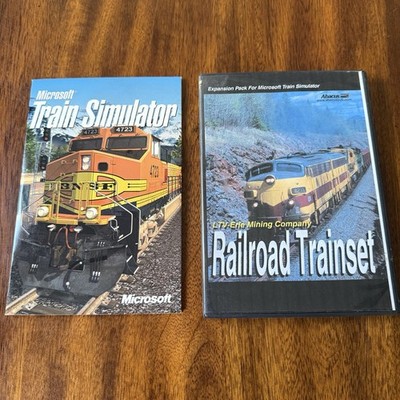 Microsoft Train Simulator PC Video Game 2001 + Abacus Railroad Trainset CD-ROM
