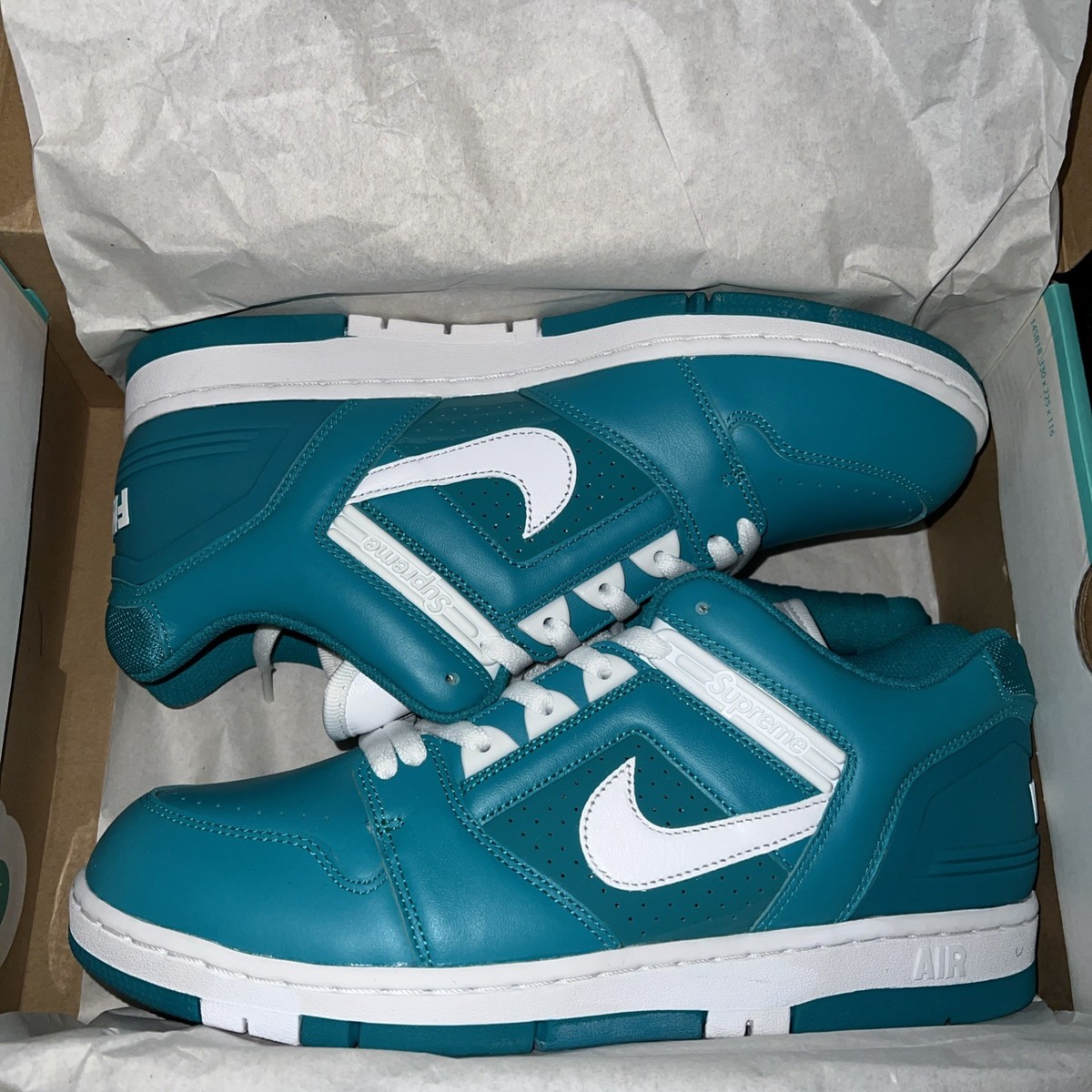 Nike SB x Supreme Air Force 2 Low 'Teal' New Emerald/White Size