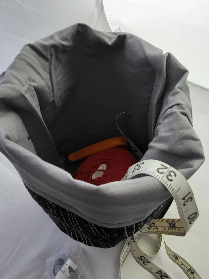 Medium sized project bag for knitters, Drawstring Project Bag, project bag - Image 4 of 4