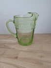 Vintage Uranium Green Depression Glass Pitcher Uranium Anchor Hocking Roulette