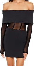 Forever 21 Women's Off-The-Shoulder Corset Mini Dress Black Large NWT