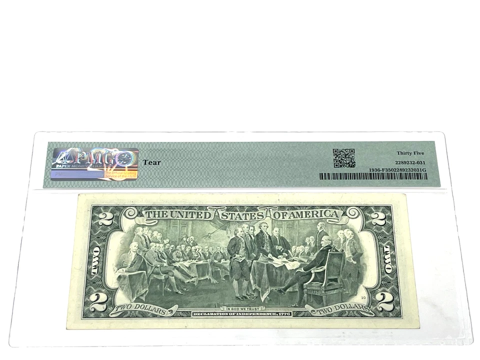 1995 $2 Two Dollars, FEDERAL RESERVE NOTE Atlanta' PMG 35 Choice Very Fine (#7) - Image 2 of 2