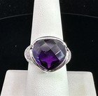 DaZzLiNg BRIOLETTE HUGE 15.00CT AMETHYST DIAMOND RING-MUST C NR $29 — photo 1