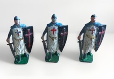 Vintage Johillco England Lead Medieval Crusader toy soldiers 3 Pack