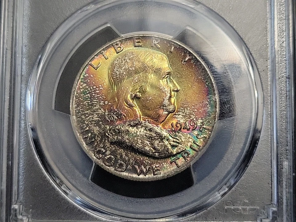 1949 Franklin Half Dollar FS-401 "Bugs Bunny" 50c PCGS MS64+FBL | RAINBOW PLUS - Image 4 of 4