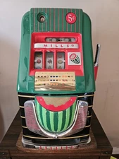 1950's Mill High Top Watermelon Antique Slot Machine 