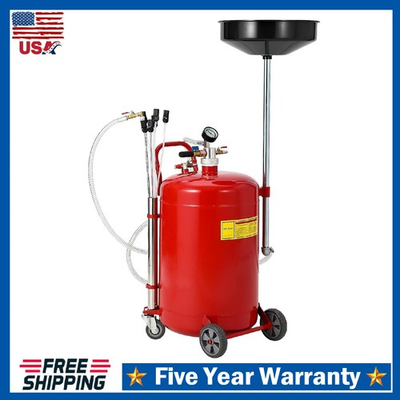 #ad #ad 20 Gallon Portable Waste Oil Drain Tank Air Operated Drainer Oil Change Tank Red $138.59