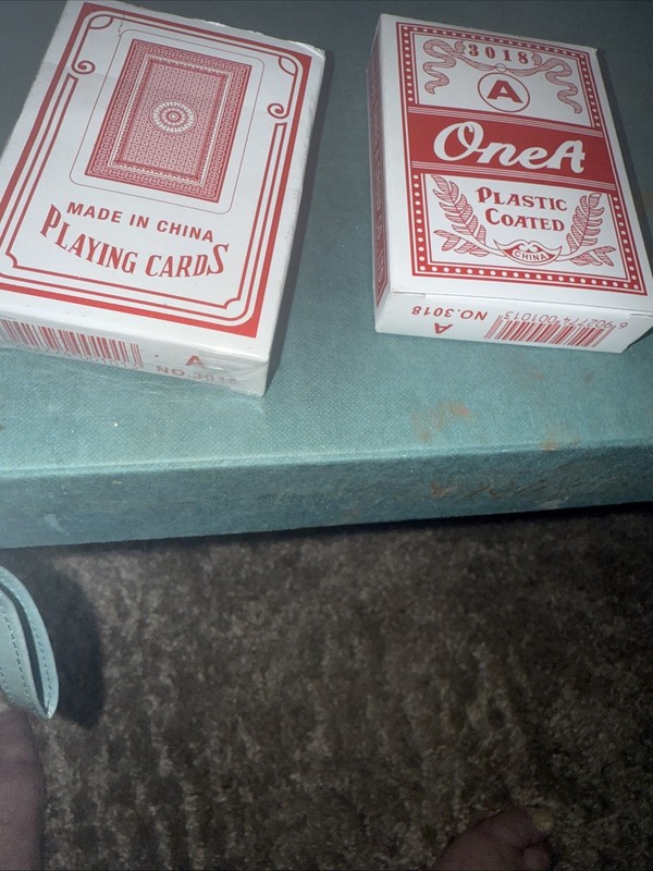 Vintage 2 Pack One A 3018 Plastic Coated Poker Playing Cards & Athens Deck