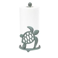 Coastal Sea Turtle Paper Towel Holder – Beach House Cast Iron Kitchen Décor