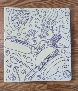 Lisa Frank Binder 90s 1989 80s Junk Food Hot Dog Pizza