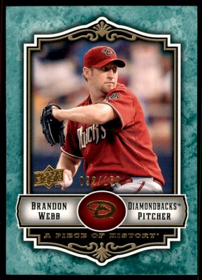 2009 Upper Deck A Piece of History Blue Brandon Webb 092/150 Arizona