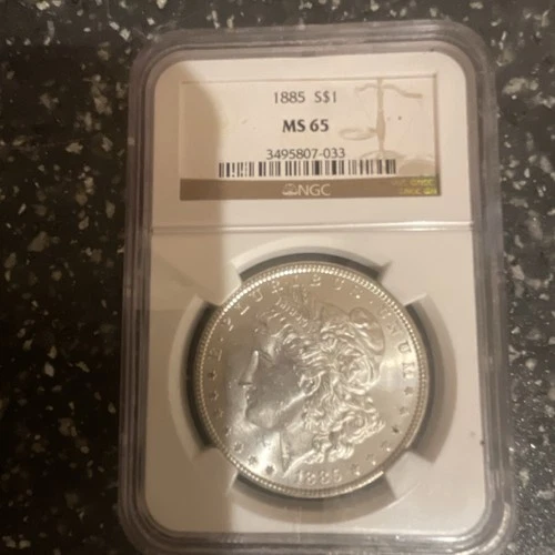 1885 P Morgan Dollar  NGC MS65 $1 90% Silver Business Strike