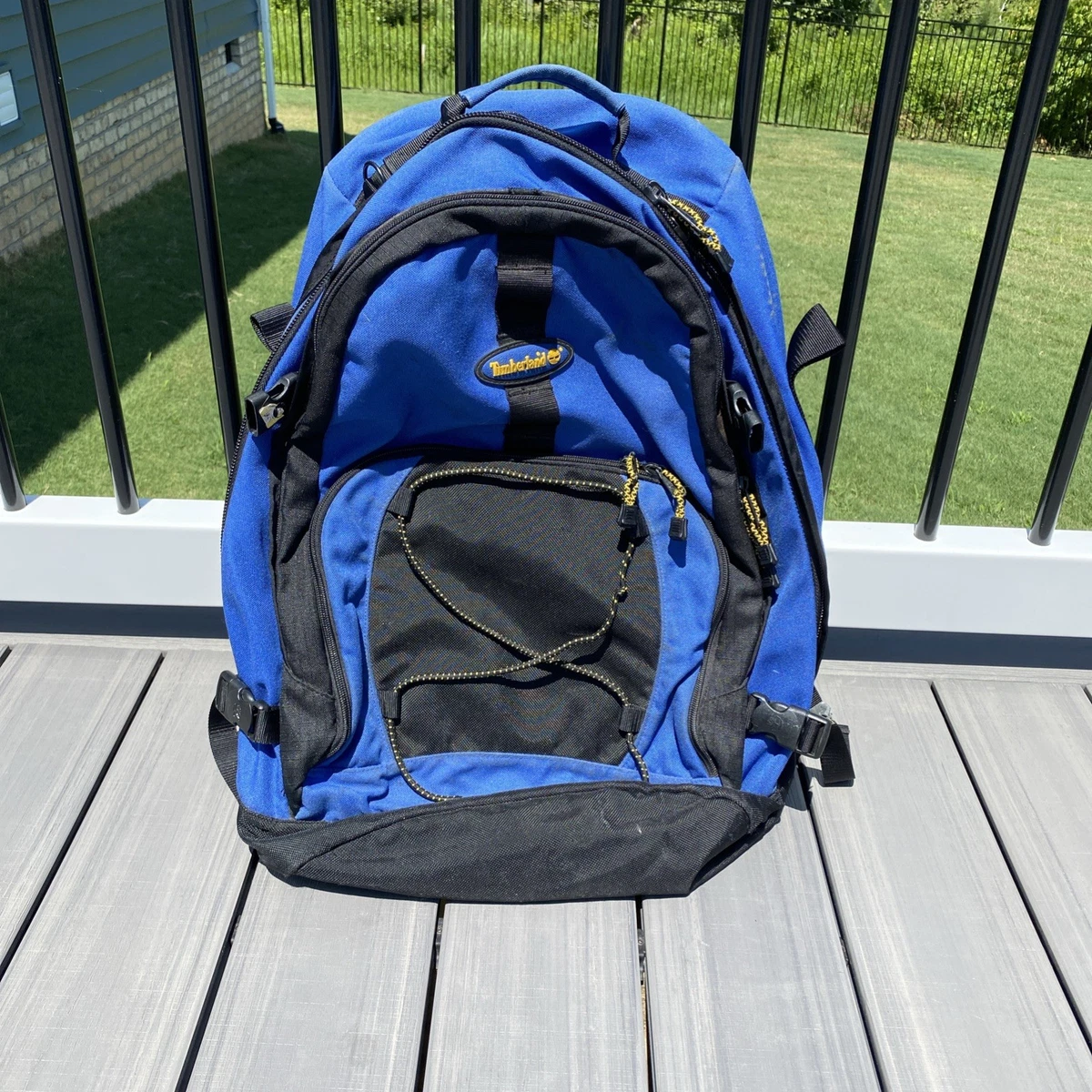 TIMBERLAND X-LARGE CANVAS WEEKENDER UTILITY OR SCHOOL BACKPACK ICONIC BABY BLUE Timberland A2QDQ Timberpack Core 22 backpacks in blue buy online main image 3