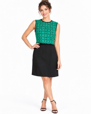 MSGM Milano Green Geometric Cutout Open Back Dress IT 40 US 6