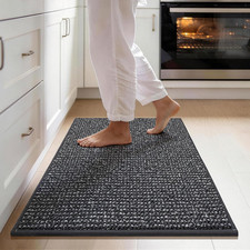 Kitchen Rugs 17"x30", Non-Slip Kitchen Mats for Floor, Charcoal