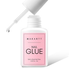 Makartt Fast-Dry Nail Glue for Press-On Nails, Brush-On Strong Hold for Short-Te