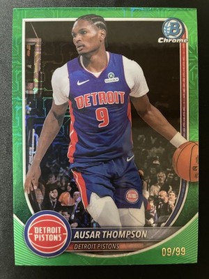 2025-26 Topps Bowman Chrome Ausar Thompson Green 09/99 Jersey Numbered Match #