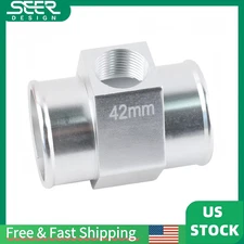 42mm Joint Pipe Radiator Hose Adapter For 1/2" - 14NPT Water Temp Gauge Sensor