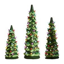 LED Christmas Tree Table Decor Resin Christmas Tree Figurine