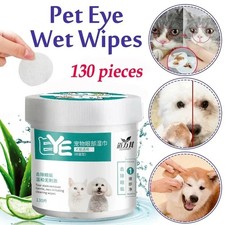 130PCS Pet Eye Wipes for Dogs Cats Tear Stain Remover Grooming Cleaning Gentle