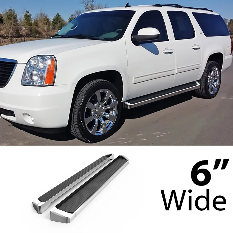 HD Ridez Running Board 6" Silver Fit 05-20 Chevrolet Suburban GMC Yukon XL - Image 2 of 4