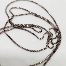 Vintage Italy Sterling Silver 925 1.2mm Box Chain Necklace 24"