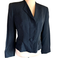 Giorgio Armani Women's 10 Blazer Le Collezioni Italy Pinstripe Wool VINTAGE