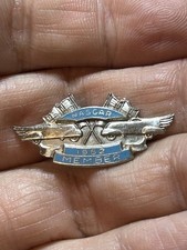 Vintage 1962 NASCAR Member Blue Enamel On Silver Tone Back Screw Back Pin *READ