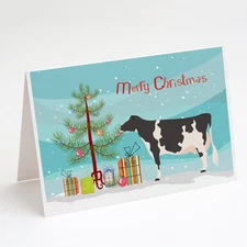 Holstein Cow Christmas Greeting Cards Pack of 8 BB9189GCA7P