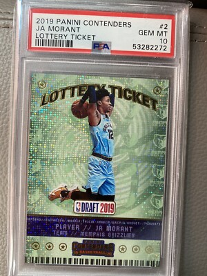 2019 PANINI CONTENDERS LOTTERY TICKET #2 JA MORANT PSA GEM MINT 10