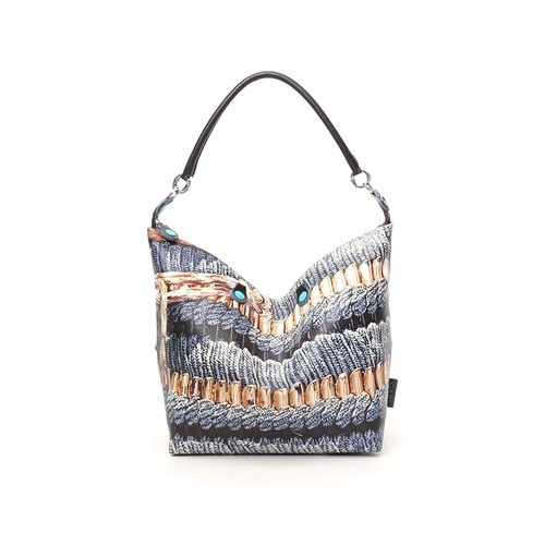 Woman shoulder bag GABS G3 Plus L in multicolor leather baroque hobo converitble - Picture 5 of 6