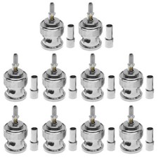 10x BNC Male plug window crimp RG316 RG174 RG179 LMR100 Cable Straight Connector