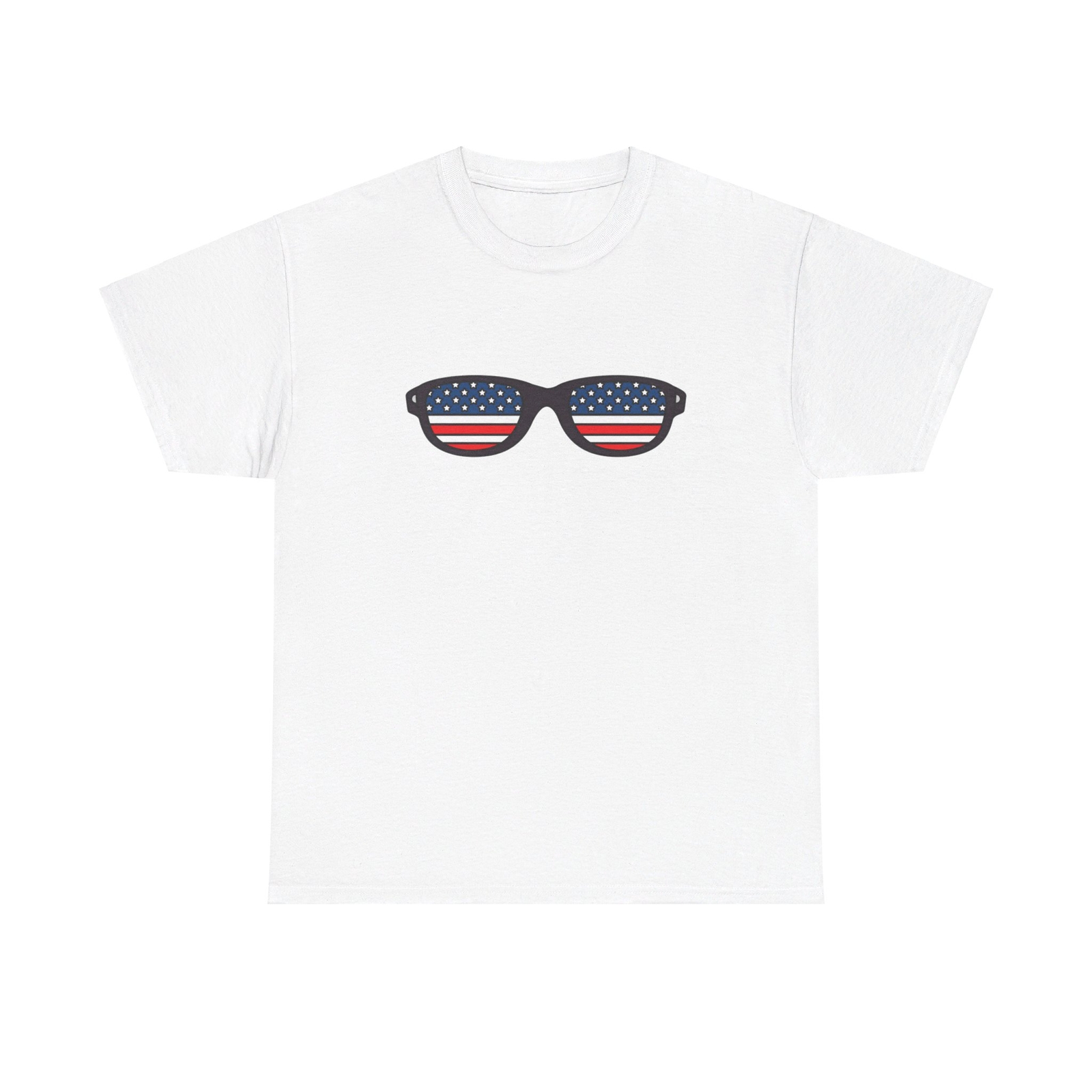 Patriot Shades Graphic Tee - Minimal July 4th USA Flag Summer Art Design