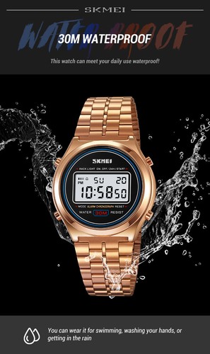 Stainless Steel Buckle Electronic Watch 30 Metres Water Resistance 74g