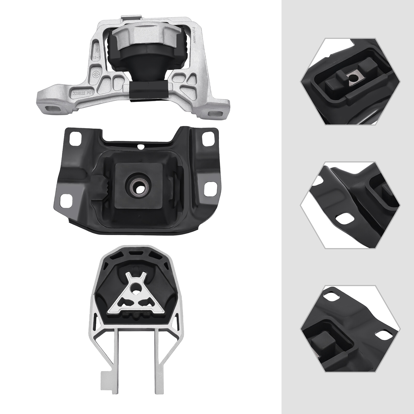 3Pcs Engine Motor Transmission Mount Kit For Ford Focus 2.0L L4 2012-2017 2018