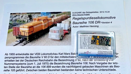Zimo MX645P16 mit Ladecode M. Henning und Sound BR 106 DR