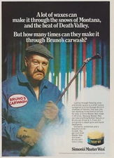 1972 Simoniz Car Wax - Tough Guy Bruno's Carwash - Death Valley - Print Ad Photo