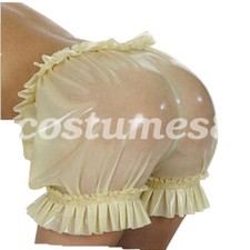 100 Latex Rubber Lovers transparent Shorts Underpants Briefs Ruffle 0.4mm S-XXL